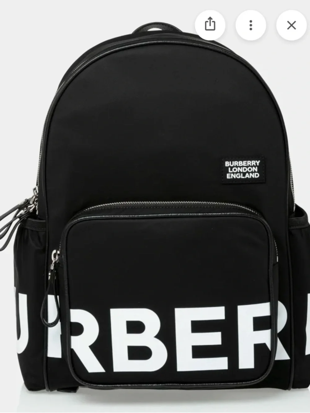 Burberry Black Backpack with White Marco Logo Panel - Picture 5 of 13